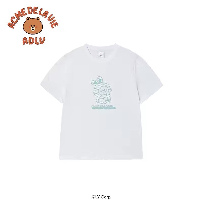 ADLV x LINE FRIENDS Cute Bunny T-Shirt - Oversized Cotton Tee