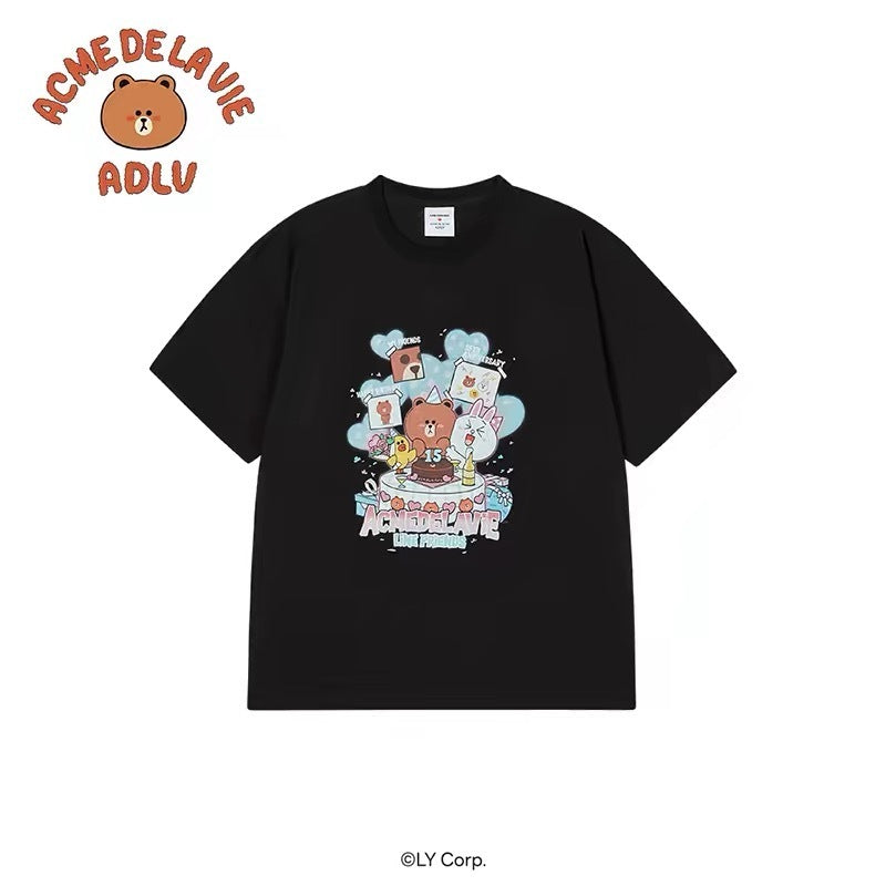 Limited Edition ADLV x LINE FRIENDS Party Print Oversized Cotton T-Shirt