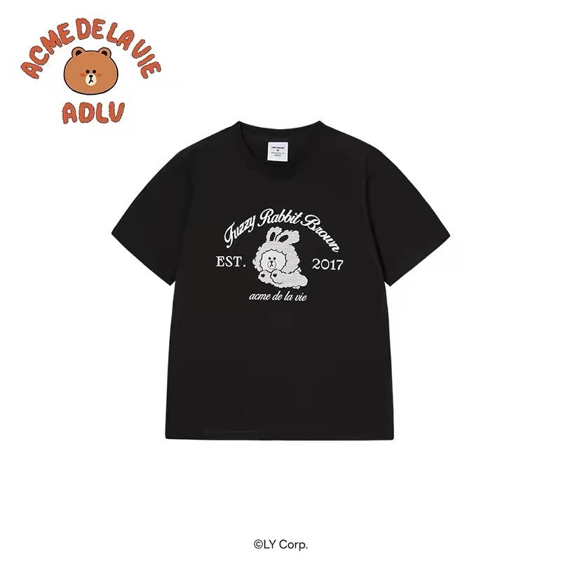 Limited Edition ADLV x LINE FRIENDS Bunny Brown Cotton T-Shirt | Oversized Casual Top
