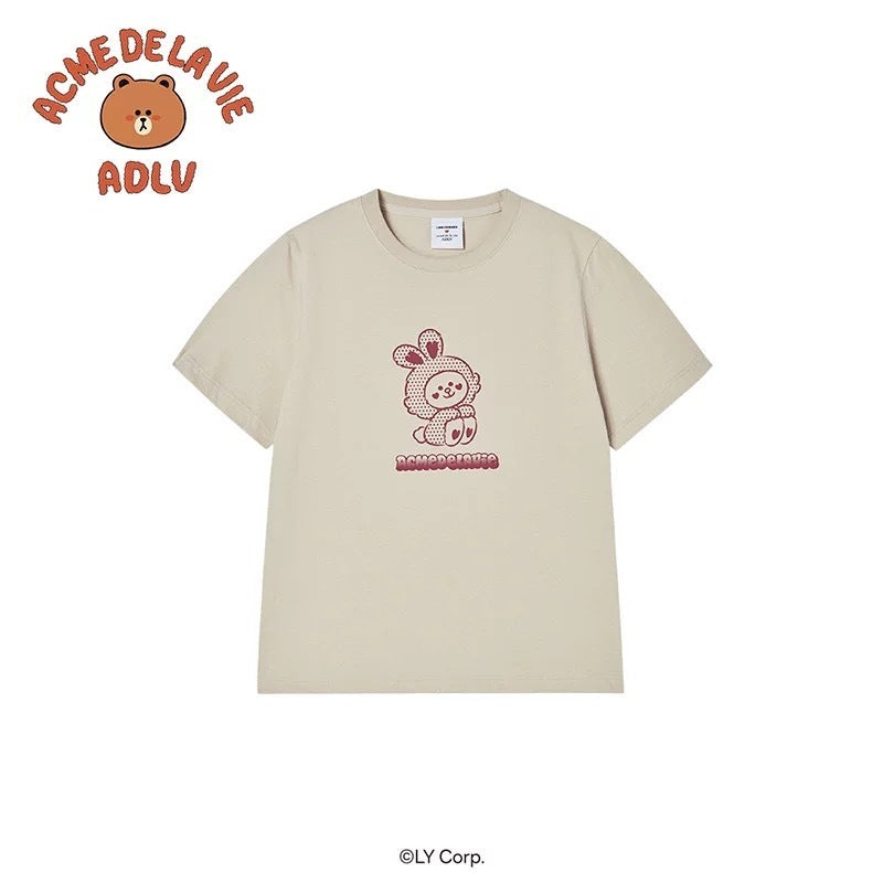 ADLV x LINE FRIENDS Cute Bunny T-Shirt - Oversized Cotton Tee