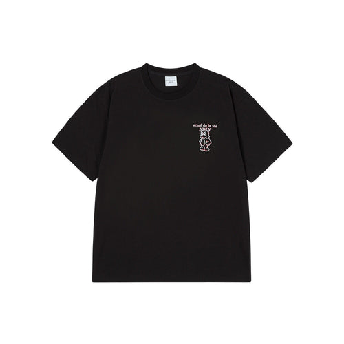 Minimalist ADLV Classic Bear Print T-Shirt | Breathable Oversized Couple’s Tee