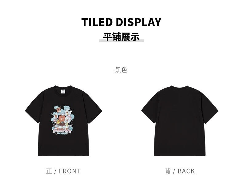 Limited Edition ADLV x LINE FRIENDS Party Print Oversized Cotton T-Shirt