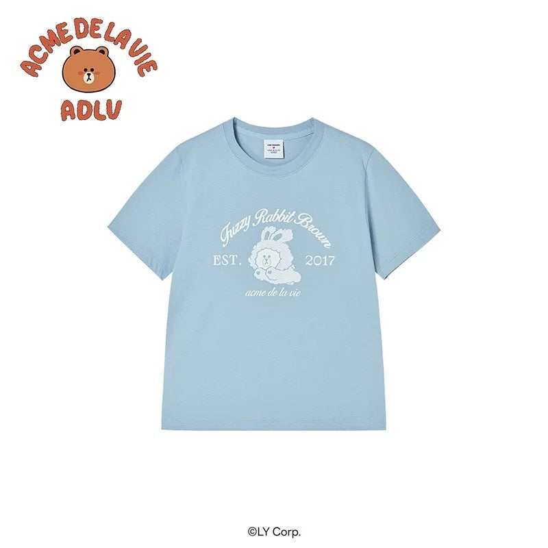 Limited Edition ADLV x LINE FRIENDS Bunny Brown Cotton T-Shirt | Oversized Casual Top