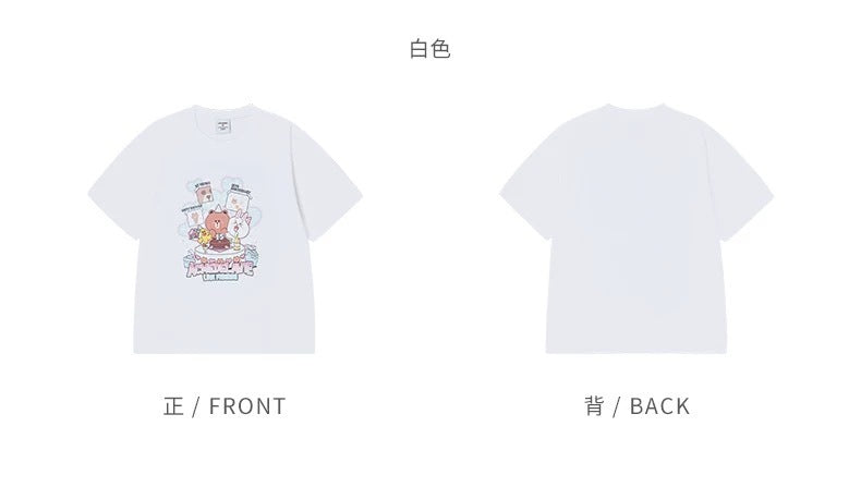 Limited Edition ADLV x LINE FRIENDS Party Print Oversized Cotton T-Shirt
